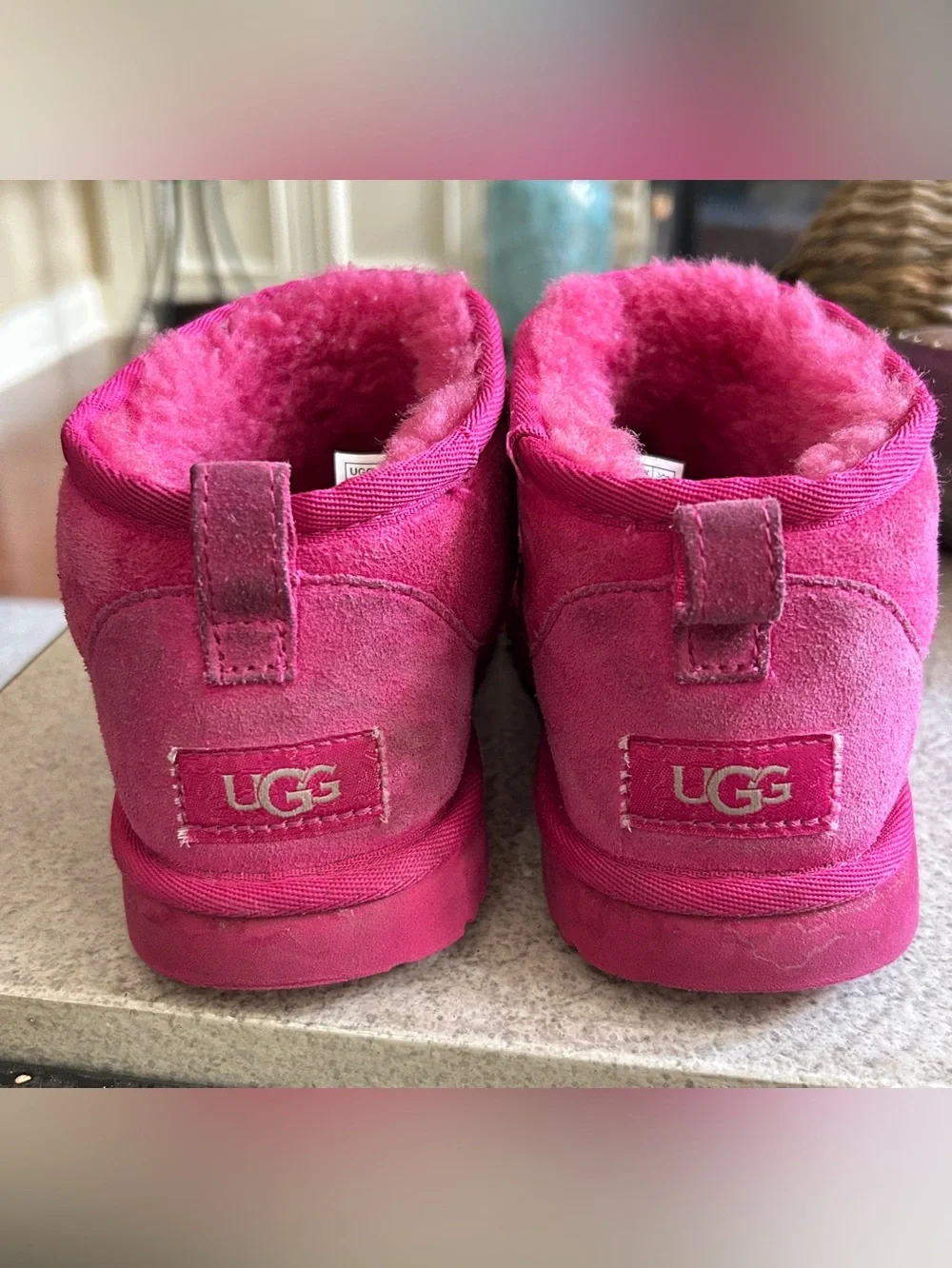 UGG Classic Ultra Mini Fuchsia Boots Sz 4 1130750K